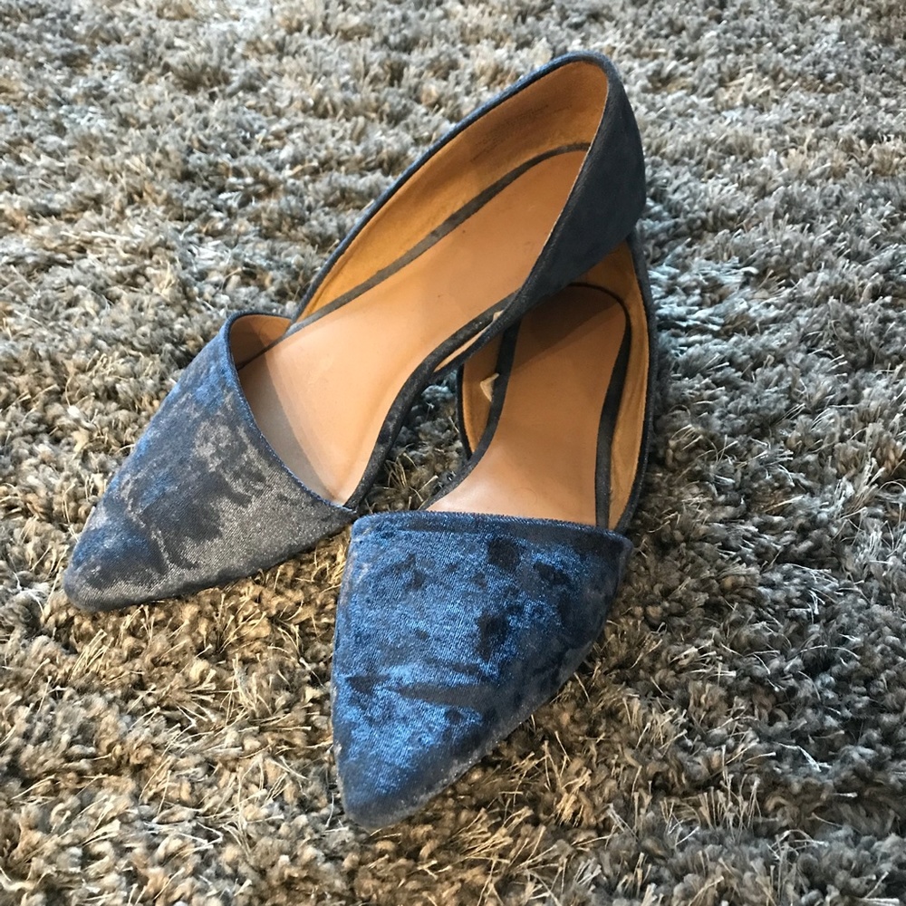EUC A New Day Blue Velvet D'Orsay Flats 10
